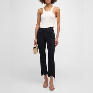 Mother Insider Crop Step Fray In Not Guilty Black Size 29 With Raw Hem